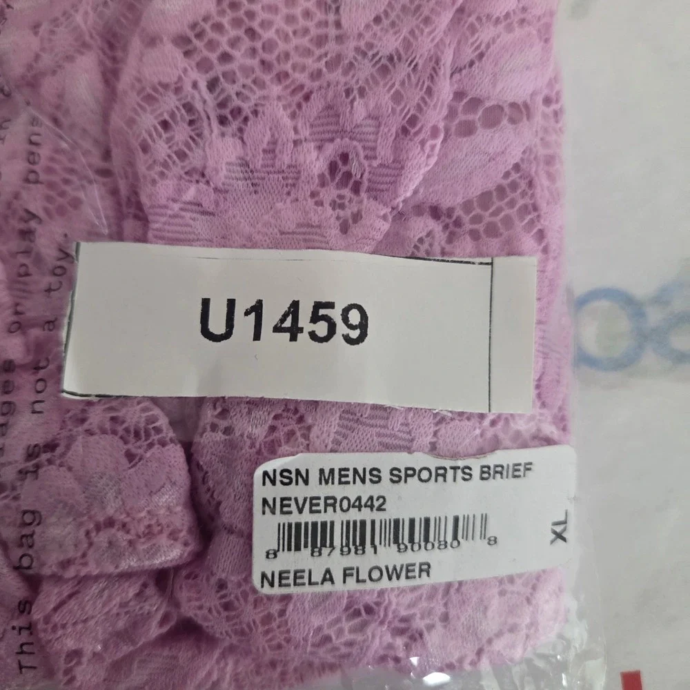 Cosabella Never Say Never Mens Sports Brief Neela Flower Purple Lace XL NEW